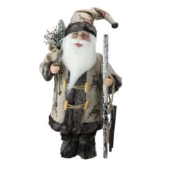 Northlight 16.5" Country Rustic Santa Claus With Wooden Sled And Gifts Christmas Figure