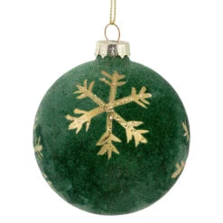 Northlight 4ct Green Velvet Glass Christmas Ball Ornaments With Gold Snowflakes 3" (80mm) 9 Northlight 4ct Green Velvet Glass Christmas Ball Ornaments With Gold Snowflakes 3" (80mm) -Christmas Decor Sale northlight eb94508 2 63084.1671094749