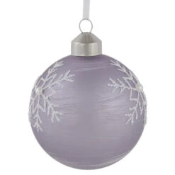 Northlight 3ct Purple Glass Ball Christmas Ornaments With Snowflakes 3" (80mm) -Christmas Decor Sale northlight eb94512 4 81546.1671181276