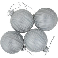 Northlight 4ct Silver And White Glitter Striped Glass Ball Christmas Ornaments 3" 10 Northlight 4ct Silver And White Glitter Striped Glass Ball Christmas Ornaments 3" -Christmas Decor Sale northlight eb94961 03 11473.1695744010