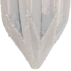 4.5" White And Silver Glitter Finial Glass Christmas Ornament 10 4.5" White And Silver Glitter Finial Glass Christmas Ornament -Christmas Decor Sale northlight eb94964 03 71512.1695657493