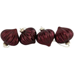 Northlight 4ct Shiny Maroon Onion Glass Christmas Ornaments 3" -Christmas Decor Sale northlight eb94967 02 44249.1695744011