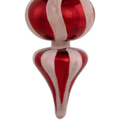 Northlight Shiny Red And Frosted Striped Candy Cane Finial Glass Christmas Ornament - 5.5" -Christmas Decor Sale northlight eb94970 02 21015.1695744009