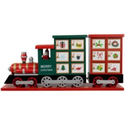 16.5" Locomotive Train Wooden Christmas Advent Calendar