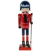 Northlight 14" Blue And Red Wooden Christmas Ice Hockey Player Nutcracker