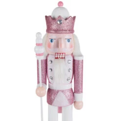 Northlight Jeweled And Glittered Nutcracker King Christmas Figure - 15" - Pink And White -Christmas Decor Sale northlight f96463 02 50318.1726712132