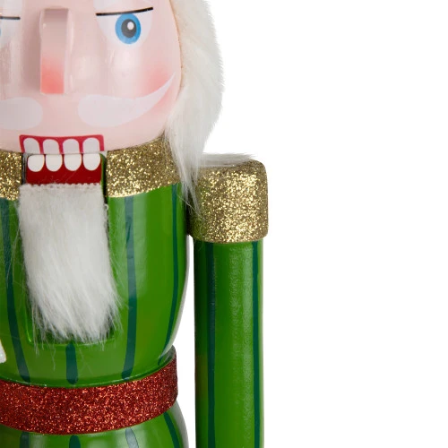 Northlight Glittered Nutcracker With Snowflake Scepter Christmas Figure - 15" - Red And Green 8 Northlight Glittered Nutcracker With Snowflake Scepter Christmas Figure - 15" - Red And Green - Image 6