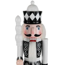Northlight Checkered Nutcracker Soldier With Scepter Christmas Figure - 15" - Black And White -Christmas Decor Sale northlight f96468 03 36714.1726712133