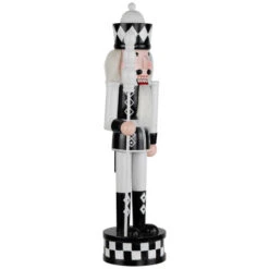 Northlight Checkered Nutcracker Soldier With Scepter Christmas Figure - 15" - Black And White -Christmas Decor Sale northlight f96468 07 07868.1726712133
