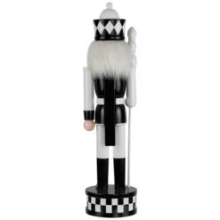 Northlight Checkered Nutcracker Soldier With Scepter Christmas Figure - 15" - Black And White -Christmas Decor Sale northlight f96468 08 58481.1726712135
