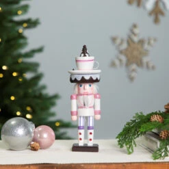 Northlight Hot Cocoa Nutcracker Christmas Figure - 10" - White And Pink