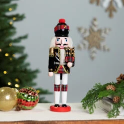 Northlight Mini Bagpiper Nutcracker Christmas Figure - 12" - Black And Red