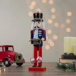 Northlight 14" Red And Blue Christmas Nutcracker With Countdown Sign -Christmas Decor Sale northlight f97127 5 59704.1675936826
