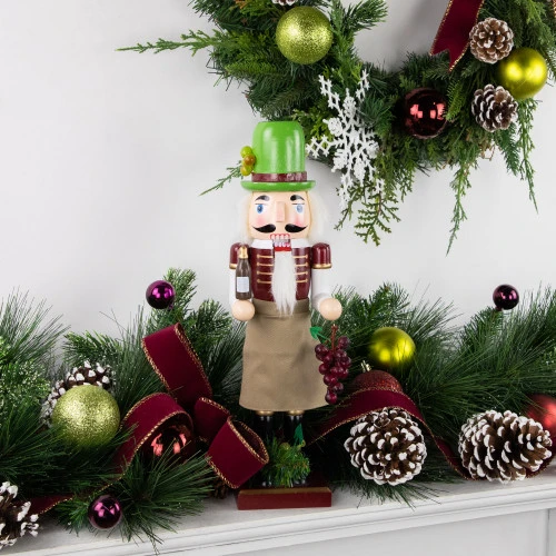 14" Green And Red Wine With Grapes Christmas Nutcracker 4 14" Green And Red Wine With Grapes Christmas Nutcracker - Image 2