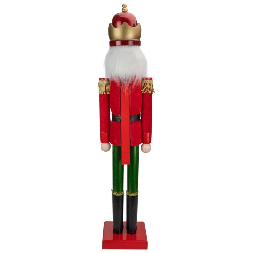 Northlight 35.5" Red And Green Velvet Wooden Christmas Nutcracker King 7 Northlight 35.5" Red And Green Velvet Wooden Christmas Nutcracker King - Image 5