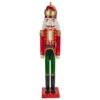 Northlight 35.5" Red And Green Velvet Wooden Christmas Nutcracker King