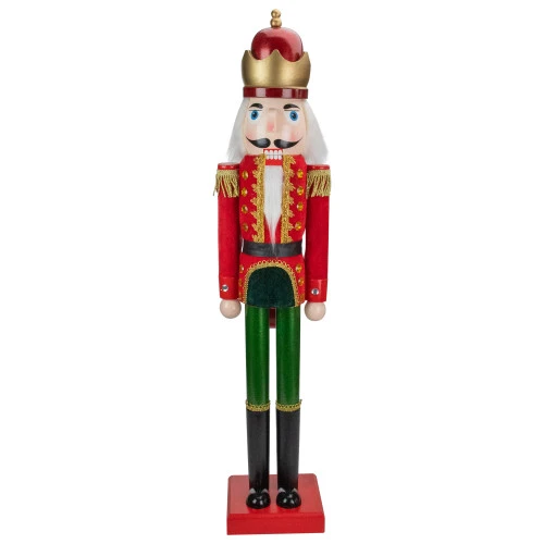 Northlight 35.5" Red And Green Velvet Wooden Christmas Nutcracker King 3 Northlight 35.5" Red And Green Velvet Wooden Christmas Nutcracker King