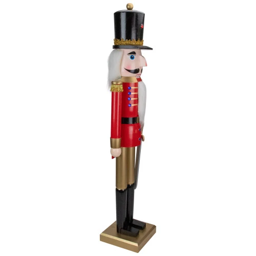Northlight 36" Red And Gold Christmas Soldier Nutcracker With Sword 5 Northlight 36" Red And Gold Christmas Soldier Nutcracker With Sword - Image 3