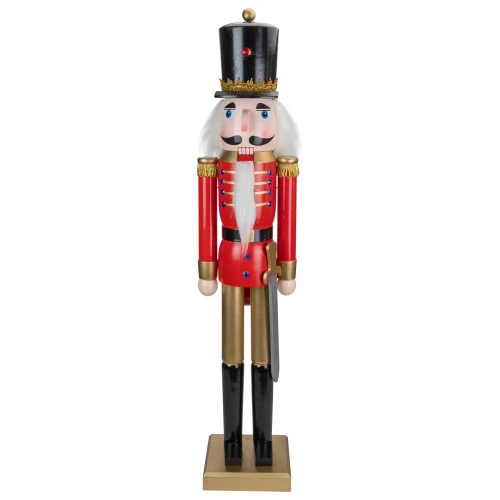 Northlight 36" Red And Gold Christmas Soldier Nutcracker With Sword 3 Northlight 36" Red And Gold Christmas Soldier Nutcracker With Sword