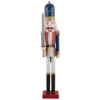 Northlight 48.25" Blue And White Christmas Nutcracker Soldier With Sword