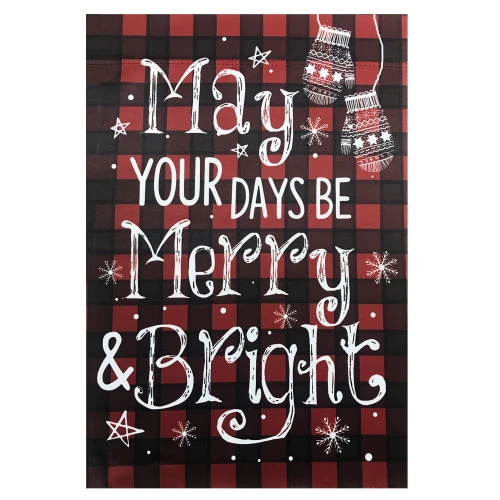 Northlight Red Buffalo Plaid Merry And Bright Christmas House Flag 28" X 40" 3 Northlight Red Buffalo Plaid Merry And Bright Christmas House Flag 28" X 40" - Image 2