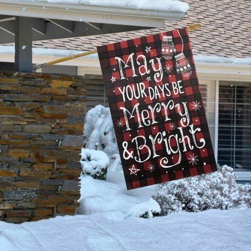 Northlight Red Buffalo Plaid Merry And Bright Christmas House Flag 28" X 40" 4 Northlight Red Buffalo Plaid Merry And Bright Christmas House Flag 28" X 40" - Image 3