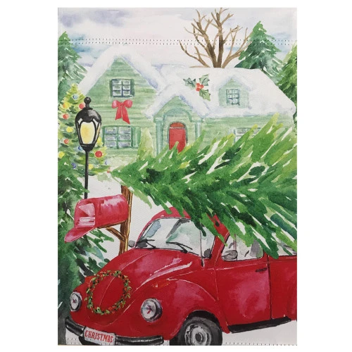 Northlight Red Car And Christmas Tree Outdoor Garden Flag 12.5" X 18" 4 Northlight Red Car And Christmas Tree Outdoor Garden Flag 12.5" X 18" - Image 2