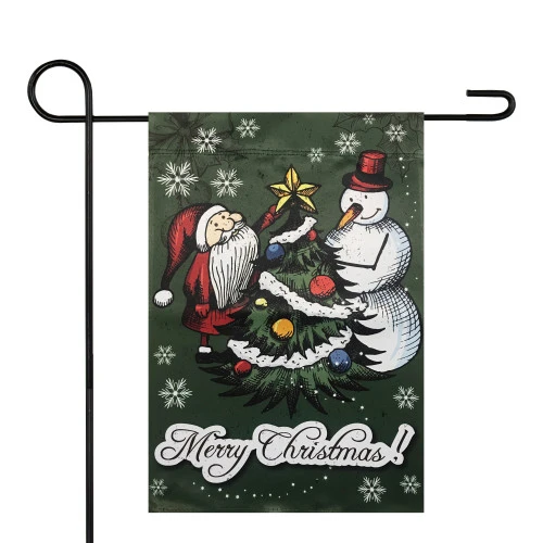 Northlight Merry Christmas Santa And A Snowman Garden Flag 12.5" X 18" 3 Northlight Merry Christmas Santa And A Snowman Garden Flag 12.5" X 18"