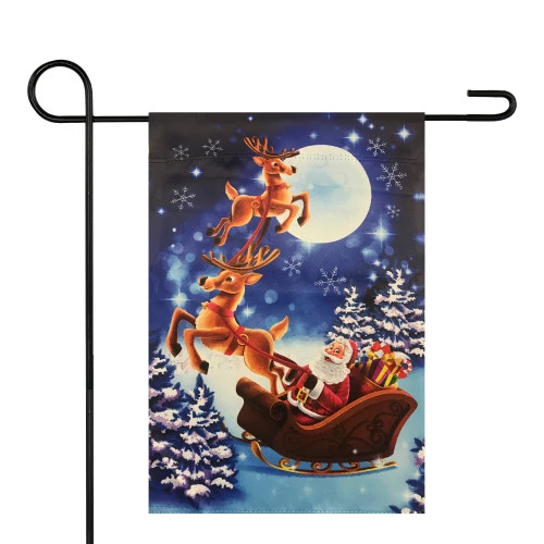 Northlight Santa And Reindeer Sleigh Ride Outdoor Garden Flag 12.5" X 18" 3 Northlight Santa And Reindeer Sleigh Ride Outdoor Garden Flag 12.5" X 18"