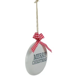 4.5" White And Red Merry Christmas Ornament With A Bow -Christmas Decor Sale northlight fh26924 1 73967.1601602375