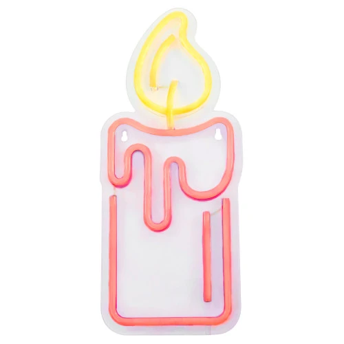 Northlight 12" Red LED Lighted Neon Style Red Candle Christmas Window Silhouette 5 Northlight 12" Red LED Lighted Neon Style Red Candle Christmas Window Silhouette - Image 3