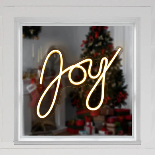 Northlight 15" White LED Lighted "Joy" Neon Style Christmas Sign 5 Northlight 15" White LED Lighted "Joy" Neon Style Christmas Sign - Image 3