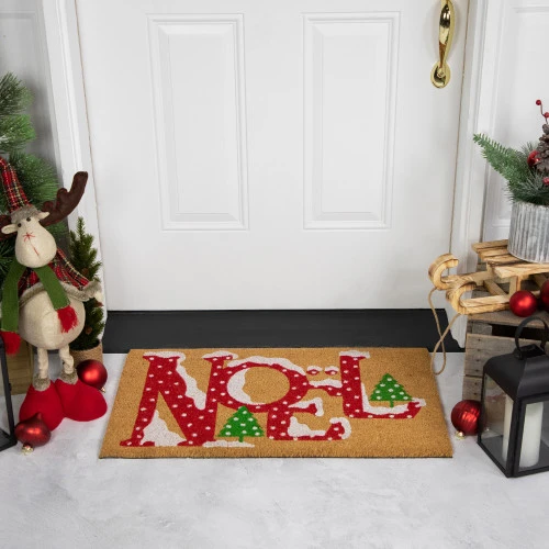 Northlight Brown And Red "Noel" Natural Coir Outdoor Christmas Doormat 18" X 30" 4 Northlight Brown And Red "Noel" Natural Coir Outdoor Christmas Doormat 18" X 30" - Image 2