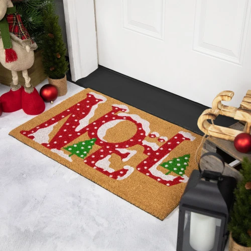 Northlight Brown And Red "Noel" Natural Coir Outdoor Christmas Doormat 18" X 30" 5 Northlight Brown And Red "Noel" Natural Coir Outdoor Christmas Doormat 18" X 30" - Image 3