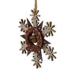 Northlight 6" Brown And White Wooden Snowflake Christmas Ornament -Christmas Decor Sale northlight gb14756 1 38427.1665611632