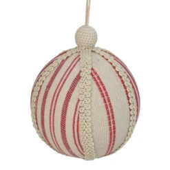 Northlight 6" White And Red Striped Ball Christmas Ornament With Rope Accent -Christmas Decor Sale northlight gb28220 1 61221.1588396505
