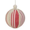 Northlight 6" White And Red Striped Ball Christmas Ornament With Rope Accent -Christmas Decor Sale northlight gb28220 08821.1588396503