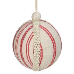 Northlight 4.75" White And Red Striped Ball Christmas Ornament With Rope Accent -Christmas Decor Sale northlight gb28221 1 66855.1588351361