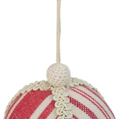 Northlight 4.75" White And Red Striped Ball Christmas Ornament With Rope Accent -Christmas Decor Sale northlight gb28221 2 88456.1588351362