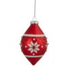 Northlight 5.25" Glittered Red And White Snowflake Glass Finial Christmas Ornament -Christmas Decor Sale northlight gb94424 sample 1 37956.1661972257