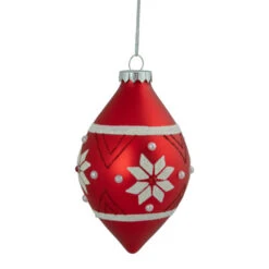 Northlight 5.25" Glittered Red And White Snowflake Glass Finial Christmas Ornament 13 Northlight 5.25" Glittered Red And White Snowflake Glass Finial Christmas Ornament -Christmas Decor Sale northlight gb94424 sample 2 07741.1669884311