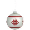 Northlight 4" Glittered Snowflake Glass Christmas Ball Ornament