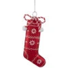 Northlight 5" Red And White Christmas Stocking Glass Ornament