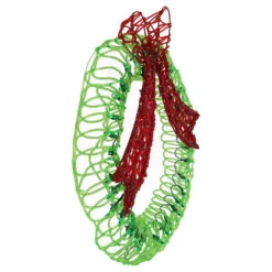 Northlight 20" Green And Red Lighted Wreath And Bow Christmas Window Silhouette Decoration -Christmas Decor Sale northlight gv94140 2 00409.1702315857