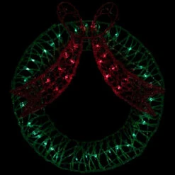 Northlight 20" Green And Red Lighted Wreath And Bow Christmas Window Silhouette Decoration -Christmas Decor Sale northlight gv94140 on20black 01 91235.1702315858