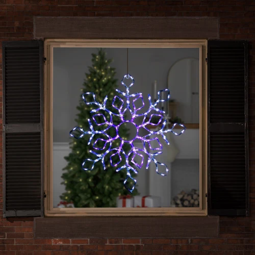 Northlight 23" Lighted Snowflake Window Silhouette Christmas Decoration 4 Northlight 23" Lighted Snowflake Window Silhouette Christmas Decoration - Image 2