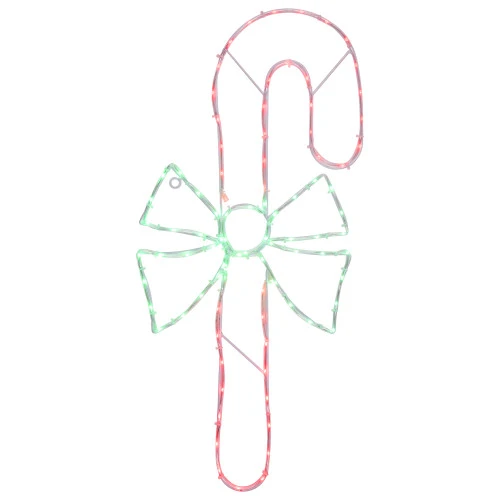 Northlight 28" Green And White LED Lighted Candy Cane With Bow Christmas Window Silhouette 5 Northlight 28" Green And White LED Lighted Candy Cane With Bow Christmas Window Silhouette - Image 3