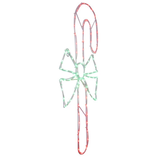 Northlight 28" Green And White LED Lighted Candy Cane With Bow Christmas Window Silhouette 6 Northlight 28" Green And White LED Lighted Candy Cane With Bow Christmas Window Silhouette - Image 4