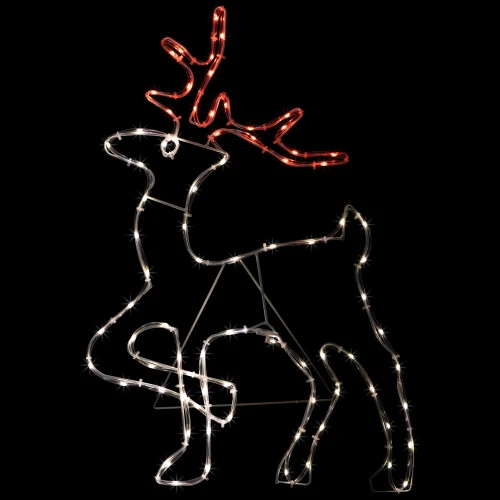 Northlight 24" Lighted Standing Reindeer Silhouette Outdoor Christmas Decoration 3 Northlight 24" Lighted Standing Reindeer Silhouette Outdoor Christmas Decoration