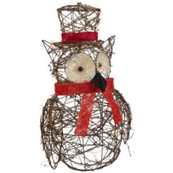 Northlight Lighted Glitter Rattan Owl Outdoor Christmas Decoration - 21" - Clear Lights -Christmas Decor Sale northlight h83201 3updated 04102.1669192839